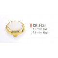 Gold Draw Knob - White Insert- AUGUST HARMS